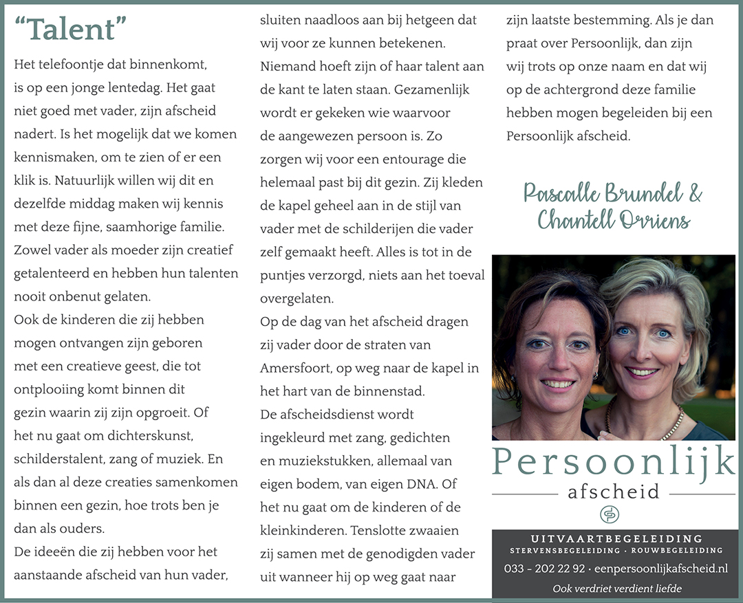 Column: Talent - Persoonlijk afscheid