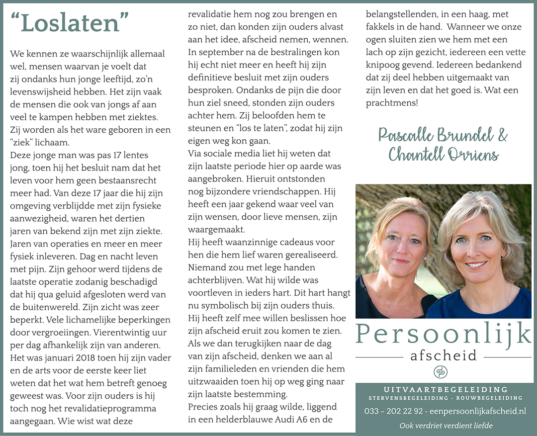 Column: Loslaten - Persoonlijk afscheid