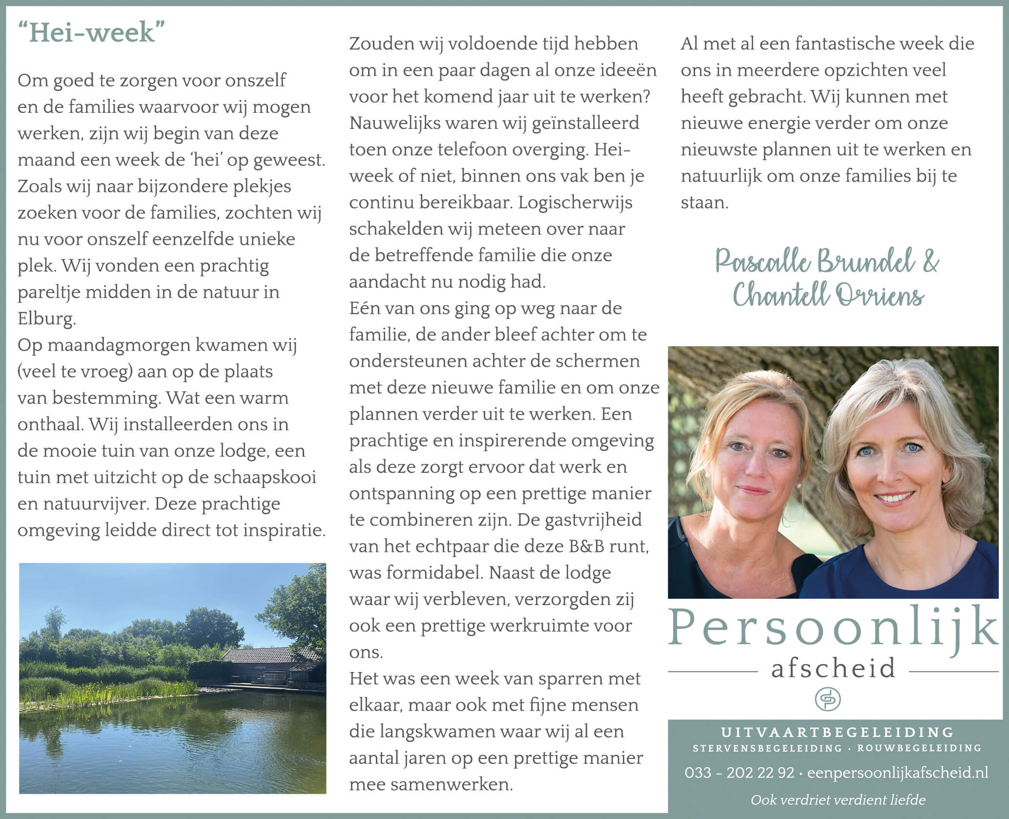 Column: Hei-week - Persoonlijk afscheid