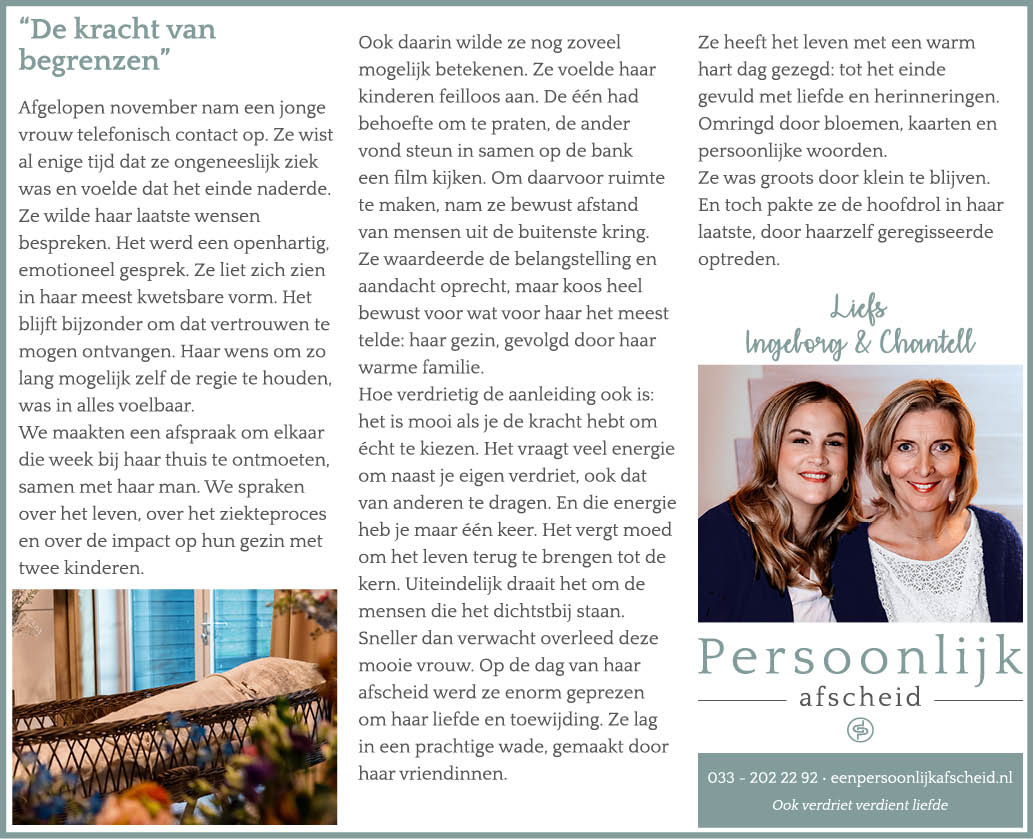 Column: De kracht van begrenzen - Persoonlijk afscheid